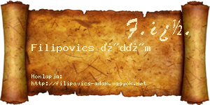 Filipovics Ádám névjegykártya