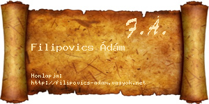 Filipovics Ádám névjegykártya